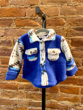 Load image into Gallery viewer, Blue Aztec Fleece Jacket