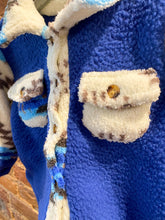 Load image into Gallery viewer, Blue Aztec Fleece Jacket