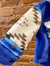 Load image into Gallery viewer, Blue Aztec Fleece Jacket
