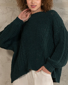 All Day Sweater in Hunter Green