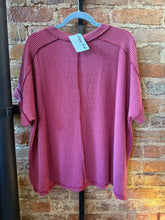 Load image into Gallery viewer, The Burgundy Ribbed Top