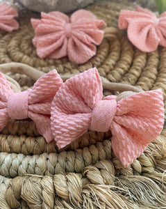 Light Pink Bows with Gold Polka Dots