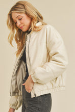 Load image into Gallery viewer, Cream Bomber Jacket