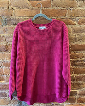 Load image into Gallery viewer, Magenta Waffle Sweater