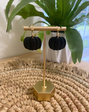 Load image into Gallery viewer, Black Pumpkin Polymer Clay Earrings