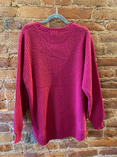 Load image into Gallery viewer, Magenta Waffle Sweater