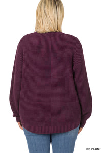 Purple Waffle Sweater