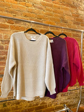 Load image into Gallery viewer, Magenta Waffle Sweater