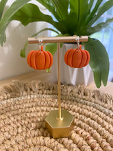 Load image into Gallery viewer, Orange Pumpkin Polymer Clay Earrings