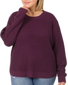 Purple Waffle Sweater