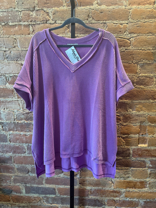The Lilac Ribbed V-Neck