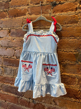 Load image into Gallery viewer, Patriotic Gingham Ruffle Dress