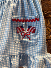 Load image into Gallery viewer, Patriotic Gingham Ruffle Dress