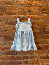 Load image into Gallery viewer, Patriotic Gingham Ruffle Dress
