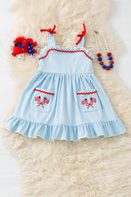 Load image into Gallery viewer, Patriotic Gingham Ruffle Dress