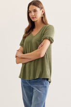 Load image into Gallery viewer, The Pocket RIbbed Top in GREEN