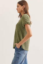 Load image into Gallery viewer, The Pocket RIbbed Top in GREEN