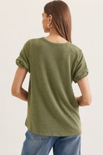 Load image into Gallery viewer, The Pocket RIbbed Top in GREEN