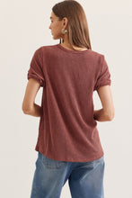 Load image into Gallery viewer, The Pocket RIbbed Top in RUST