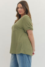 Load image into Gallery viewer, The Pocket RIbbed Top in GREEN