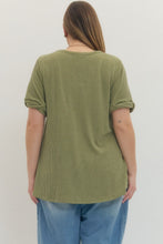 Load image into Gallery viewer, The Pocket RIbbed Top in GREEN