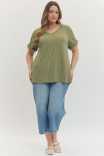 Load image into Gallery viewer, The Pocket RIbbed Top in GREEN