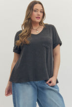 Load image into Gallery viewer, The Pocket RIbbed Top in CHARCOAL