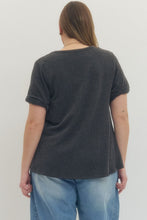 Load image into Gallery viewer, The Pocket RIbbed Top in CHARCOAL