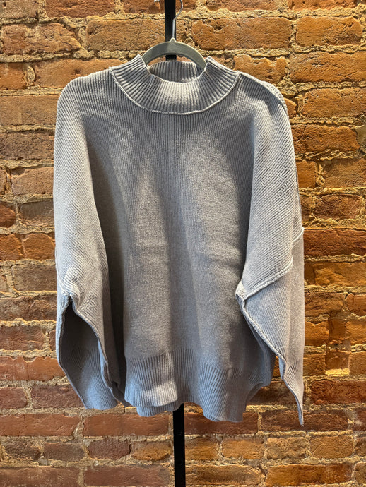Heather Grey Mock Sweater