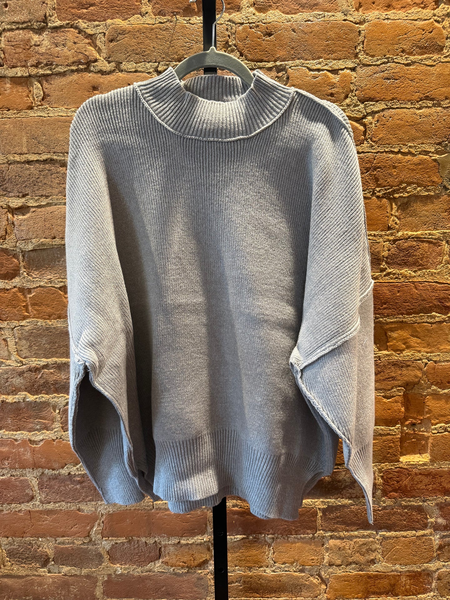Heather Grey Mock Sweater