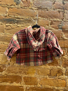 Dark Brown Flannel Hoodie