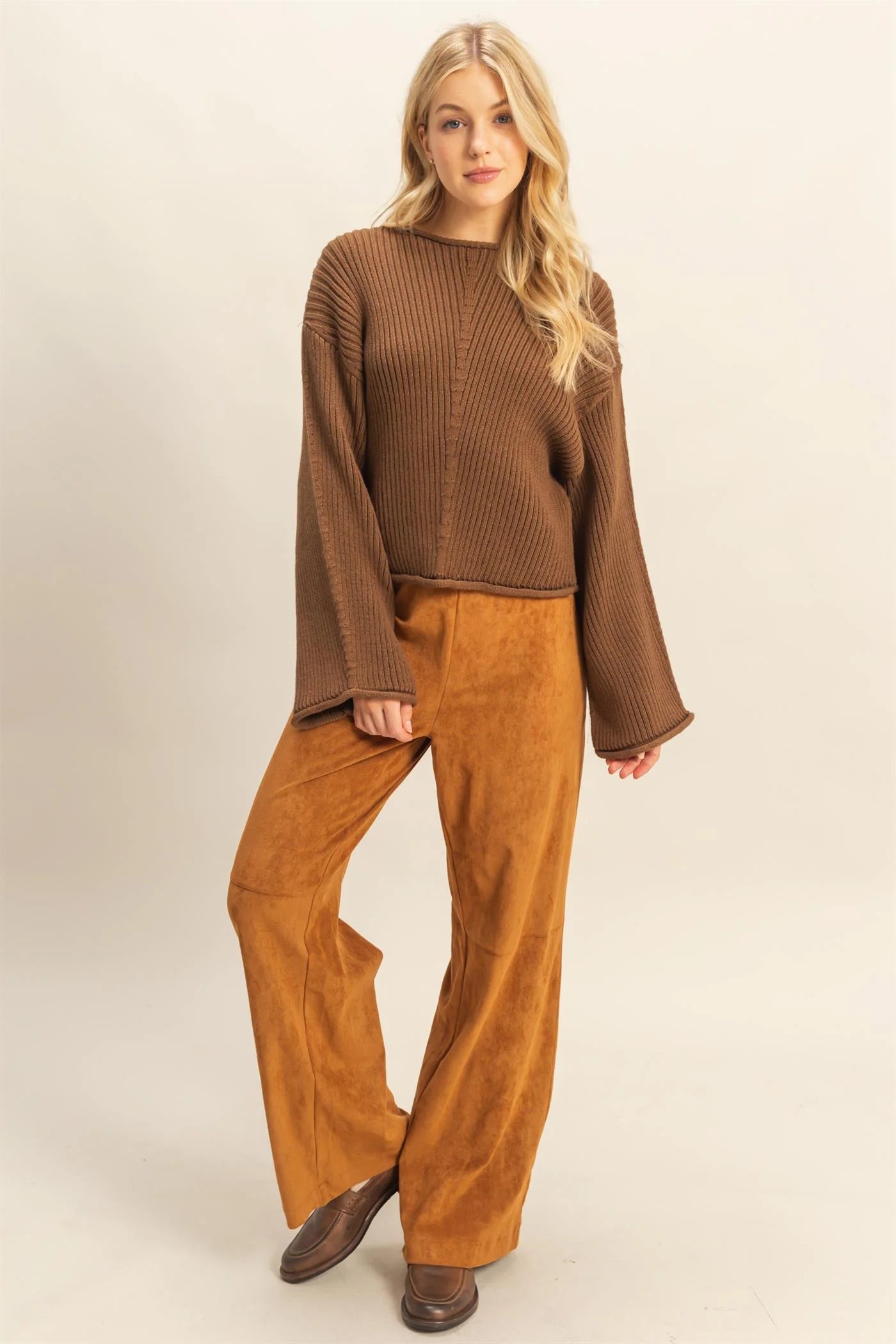 The Ridge Sweater in Deep Caramel