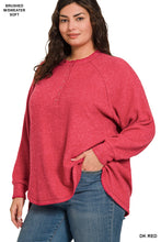 Load image into Gallery viewer, Oversized Henley in RED