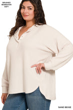 Load image into Gallery viewer, Oversized Henley in Sand Beige