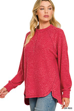 Load image into Gallery viewer, Oversized Henley in RED