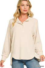 Load image into Gallery viewer, Oversized Henley in Sand Beige