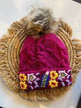 Load image into Gallery viewer, Magenta Embroidered Beanie