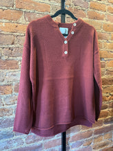 Load image into Gallery viewer, Dark Rust Green Henley Top