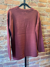 Load image into Gallery viewer, Dark Rust Green Henley Top