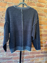 Load image into Gallery viewer, Raw Edged Sweater in Black