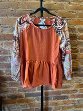 Load image into Gallery viewer, Desert Bloom Patchwork Peplum Top