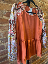 Load image into Gallery viewer, Desert Bloom Patchwork Peplum Top