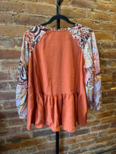 Load image into Gallery viewer, Desert Bloom Patchwork Peplum Top