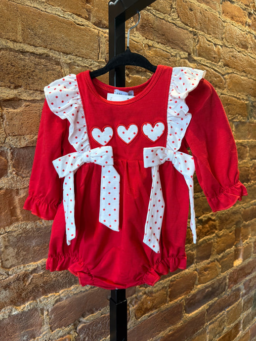 Sweetheart Polka Dot Bow Romper