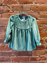 Load image into Gallery viewer, Green Velour Peplum Set
