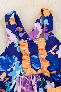 Royal Blue Floral Onesie