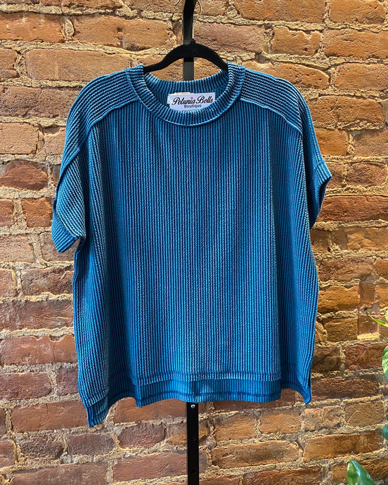 The Teal Ribbed Top