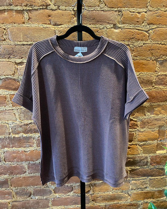 The Brown Ribbed Top