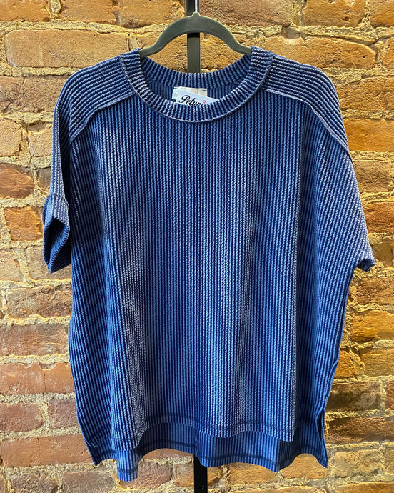The Navy Ribbed Top