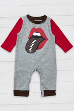 Load image into Gallery viewer, Football Tongue Romper